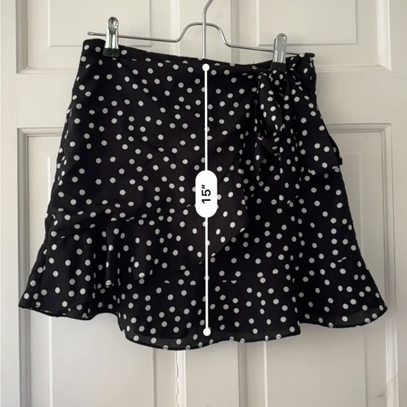 Princess Polly Polka Dot Skirt with Ruffle Detail | Black and Whitw - Picture 3 of 3